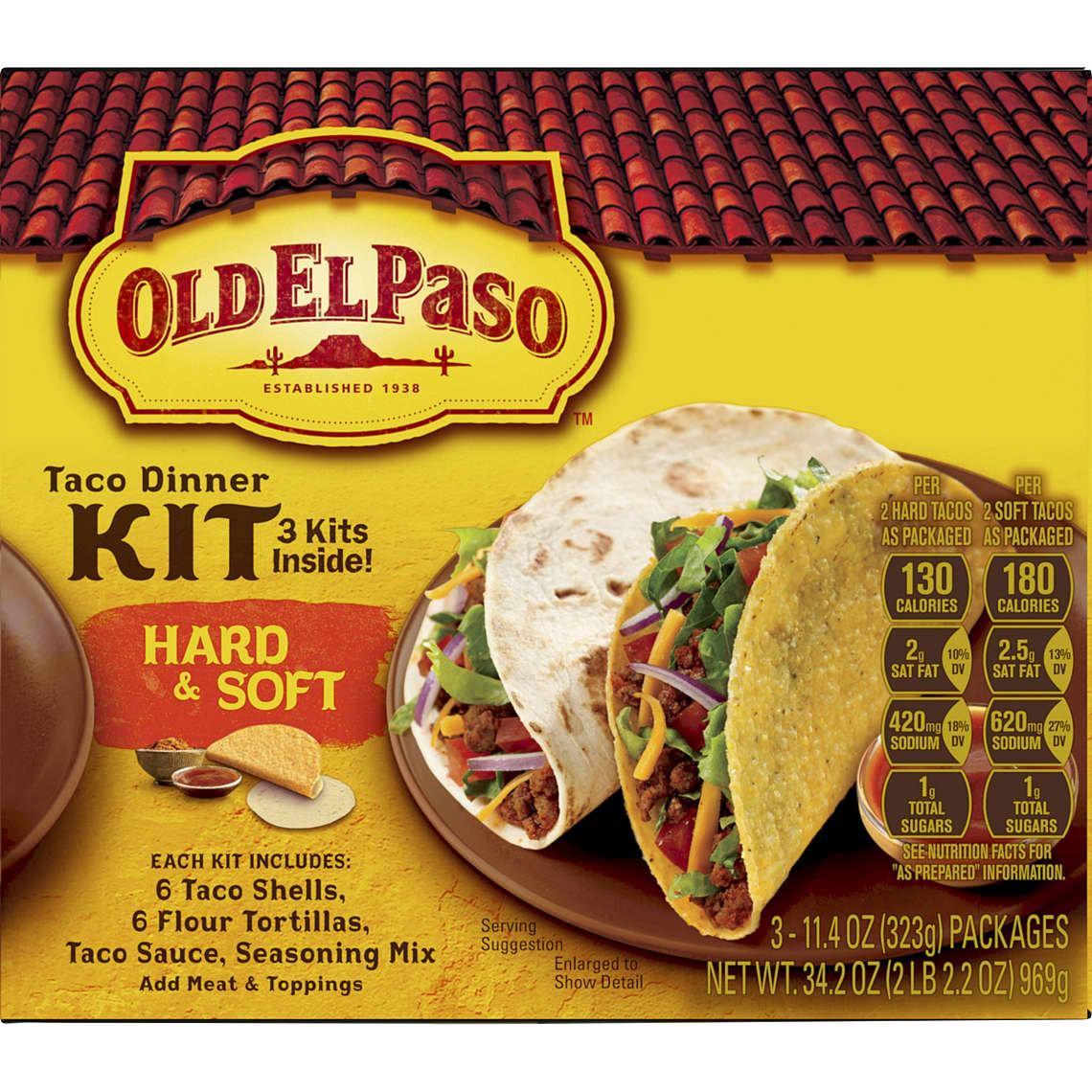 Hard & Soft Taco Dinner Kit Mexican Dishes Old El Paso
